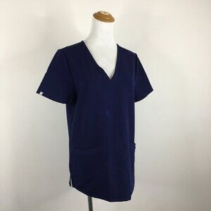 FIGS Navy Casma 2 Pocket Short Sleeve Scrubs Shirt